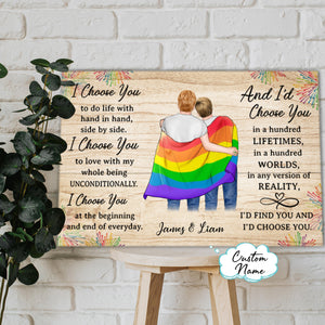 LGBT Couples Horizontal, Customize gender, Personalized Canvas