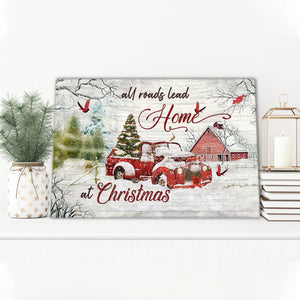 All roads lead Home at Christmas Canvas, Wall-art Canvas