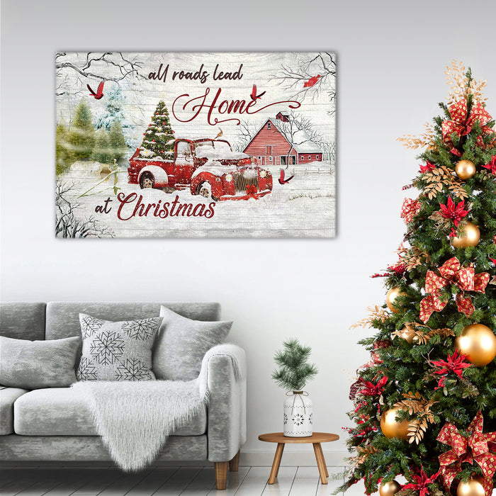 All roads lead Home at Christmas Canvas, Wall-art Canvas