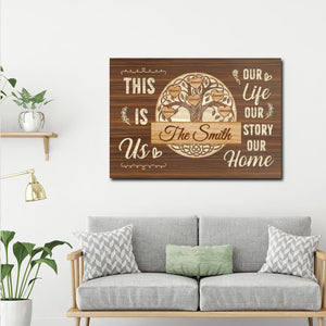 Personalized Family Tree This Is Us Our Life Our Story Our Home Canvas, Family Canvas