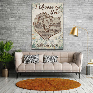 Lion Couple I Choose You, Personalized Canvas