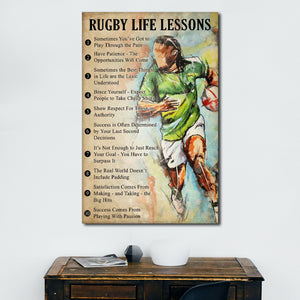 Rugby life lessons, Success come from playing with passion, Rugby lover Canvas