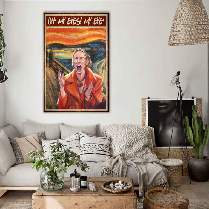 Oh my eyes! my eye, screaming woman, Wall-art Canvas