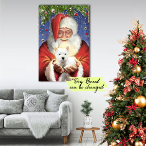 Santa Clause - West Highland White Terrier Cherish Christmas, Dog lover Canvas, Christmas Canvas