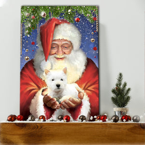 Santa Clause - West Highland White Terrier Cherish Christmas, Dog lover Canvas, Christmas Canvas