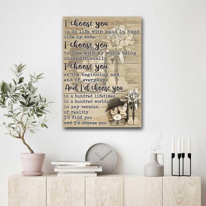 I Choose You, I Choose You And I'd Choose You, Couple Canvas