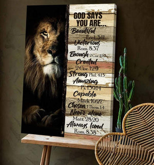 The lion - God say you are beautiful, God Canvas, Wall-art Canvas