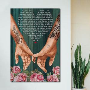 Tattooist Couple If The Sun Refused To Shine I Would Still Be Loving You Flowers, Couple Canvas