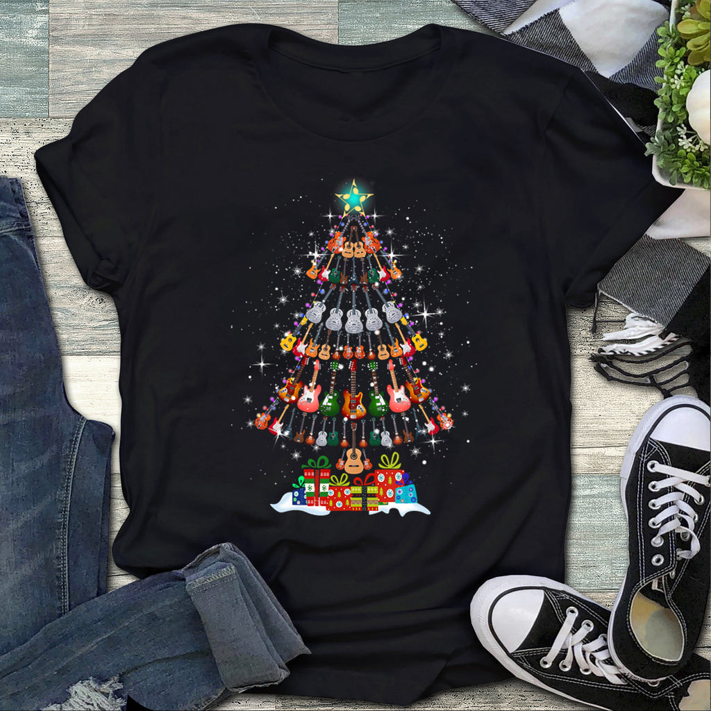 Guitar Christmas Tree Shirt, Gift for Guitar lover Shirt