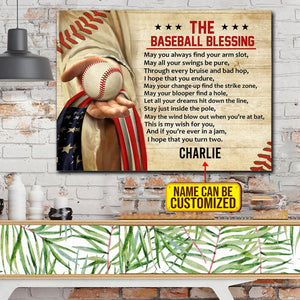 The Baseball Blessing May You Always Find Your Arm Slot Jesus Baseball US Flag, Personalized Canvas