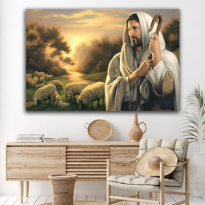 God Shepherd and Sheep, God Canvas, Wall-art Canvas