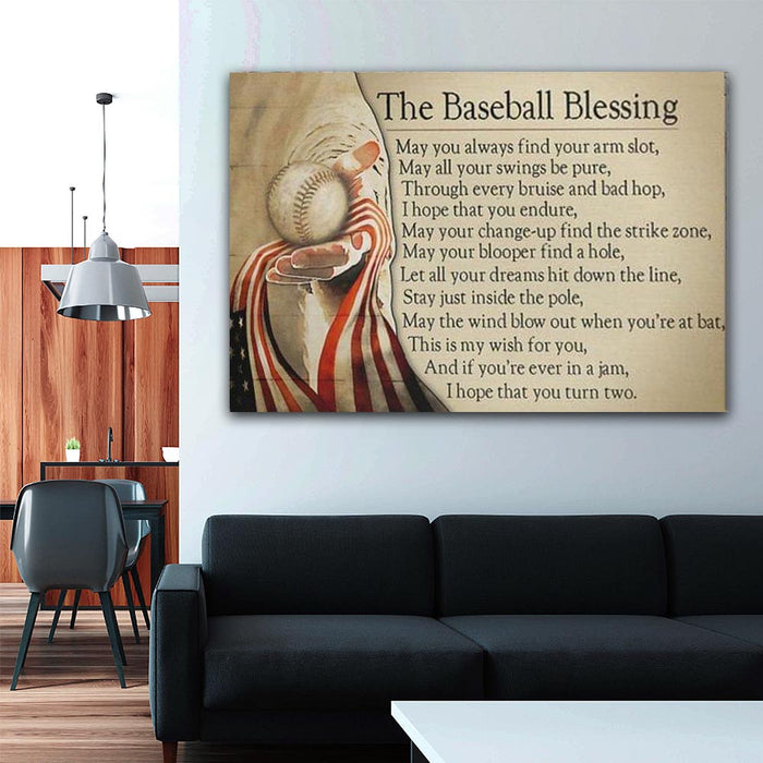 The Baseball Blessing, God Canvas, Baseball lover Canvas