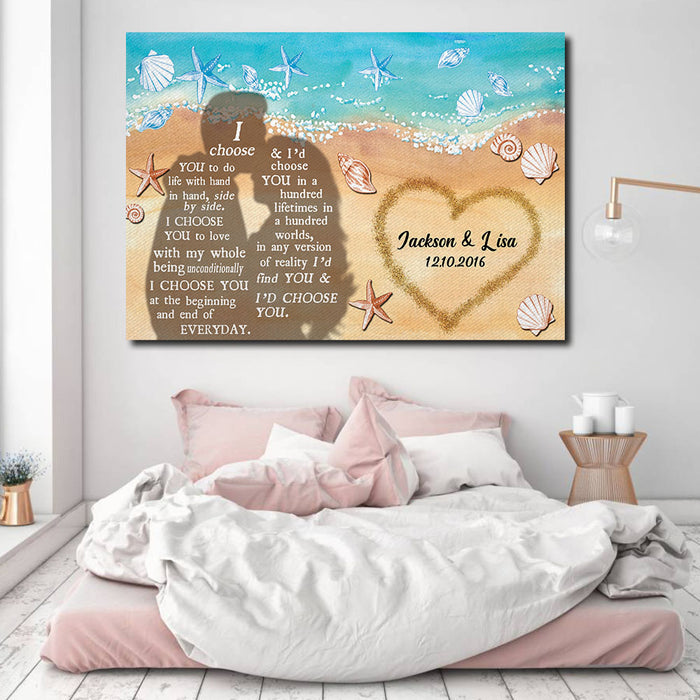 I'd choose you, Gift for Couple Canvas, Personalized Canvas