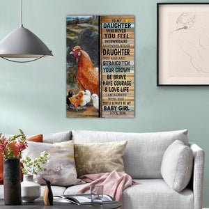 To My Daughter Whenever You Feel, Chicken lover Canvas, Gift for Daughter Canvas