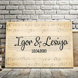 I set out on a narrow way many years ago, Lyrics song Couple Canvas, Personalized Canvas