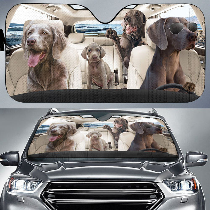 Weimaraners Family Car Sunshade