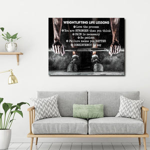 Weightlifting Life Lesson Canvas, Weightlifting lover Canvas