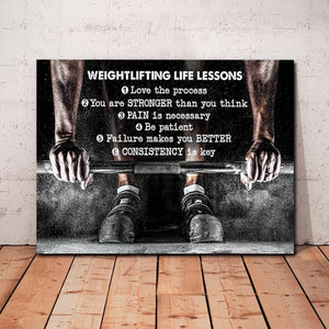 Weightlifting Life Lesson Canvas, Weightlifting lover Canvas