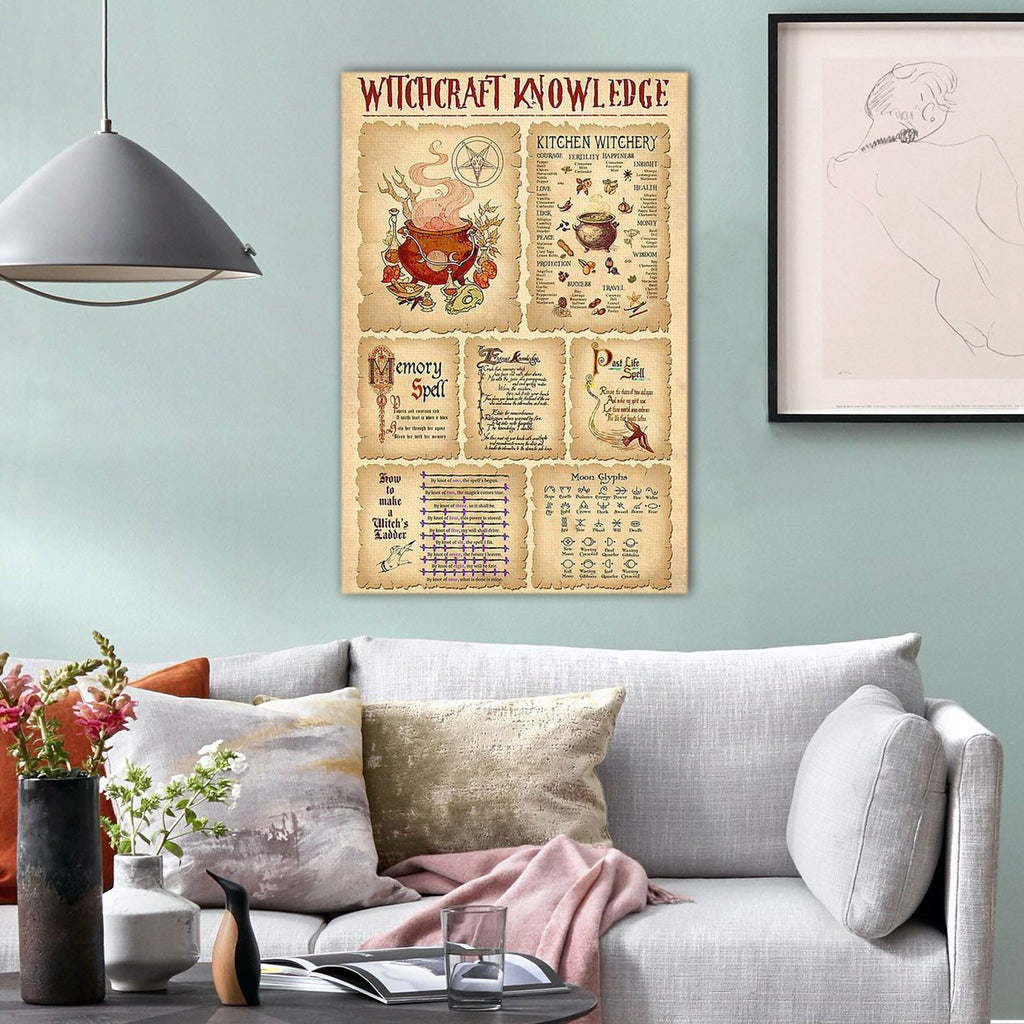 Witchcraft Knowledge Halloween Canvas, Kitchen Withchery Canvas