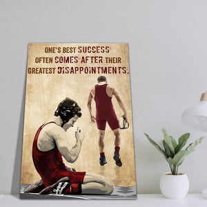 Wrestling One's Best Success Often Comes After Their Greatest Disappointments, Gift for Him, Wrestling Canvas