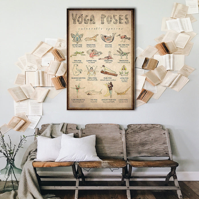 Yoga Poses Vulnerable Species, Yoga lover Canvas, Wall-art Canvas