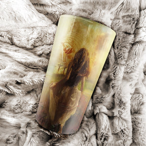 God Raise Hand Jesus Cross Tumbler, Gift for Her, Personalized Tumbler