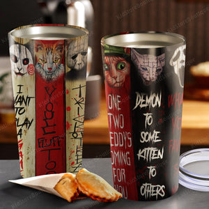 Demon to some kitten to others, Demon Cats Tumbler, Halloween Tumbler