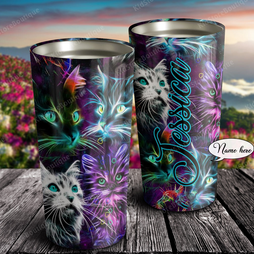 Cat Colors, Cats lover Tumbler, Personalized Tumbler