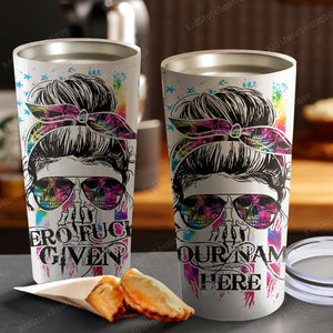 Zero fucks given, Skull Girl Tumbler, Personalized Tumbler