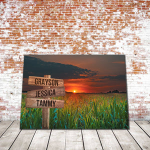 Personalized Beautiful Grasslands Field 0.75 & 1.5 In Framed Canvas -Street Signs Customized With Names - Wall Decor,Canvas Wall Art