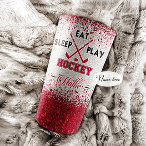 Personalized Hockey Mom - Eat Sleep Play Tumbler - Mother's Day Gift, Mom Tumbler