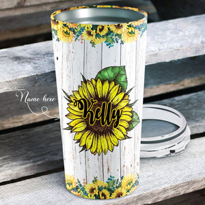 To My Beautiful Daughter Tumbler - Sunflower Personalized Tumbler - Daughter Gift