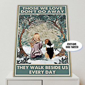 Dog breed - Angel Beagle those we love don't go away they walk beside us, Dogs lover Canvas, Personalized Canvas