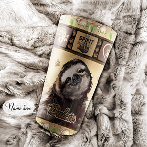 Personalized Sloth Look Back Look Ahead Beside You and I'll Be There Stainless Steel Tumbler