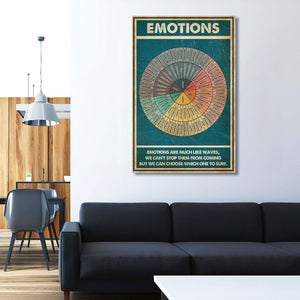 The Feelings Wheel Therapy Chart Framed Canvas- Circle of Emotions Feelings Decor Wall Art- Canvas Wall Art - Canvas Wall Art- Home Living