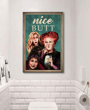 Funny Halloween Hocus Pocus Nice Butt for Bathroom 1,5 In Frame Canvas  -Best Gift for Halloween -Wall Decor