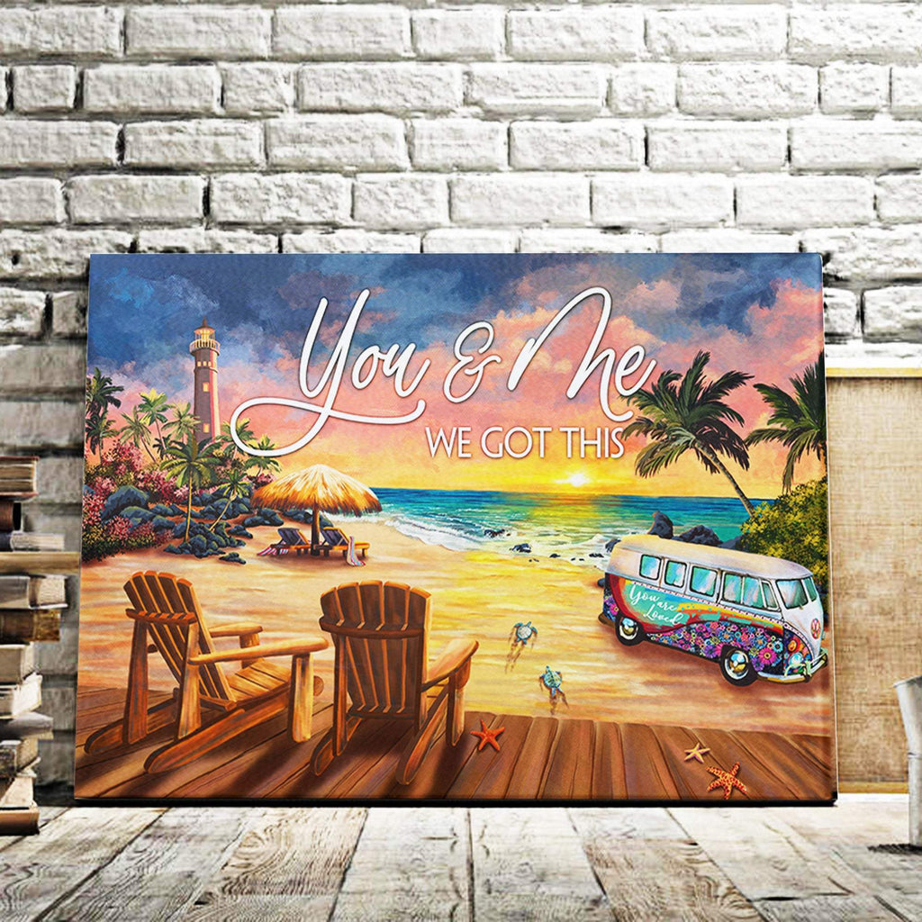 You And Me We Got This Beach Life - Couple  0.75 & 1.5 In Framed Canvas - Home Living -Wall Decor - Canvas Wall Art