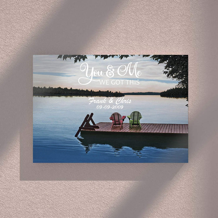 Personalized Sunset and Lake You And Me We Got This - Customized With Names Canvas