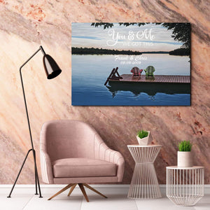 Personalized Sunset and Lake You And Me We Got This 0.75 and 1,5 Framed Canvas -Customized With Names- Home Living- Wall Decor