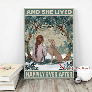 Customized Dog and She Lived Happily Ever After 0.75 & 1,5 Framed Canvas -Gift Ideas - Home Living -Wall Decor