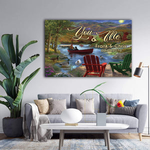 Lake Life You and Me We Got This Husband and Wife Custom Name 0.75 and 1,5 Framed  Canvas, Custom Family, Custom Family Print, Wall Decor