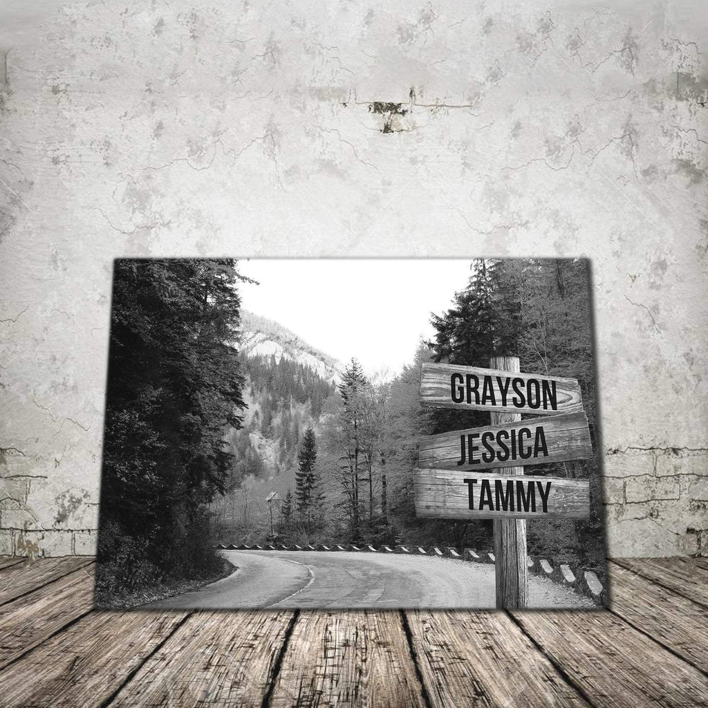 Personalized Autumn Road Names Premium 1,5 Framed Canvas - Street Signs Customized With Names- Home Living- Wall Decor