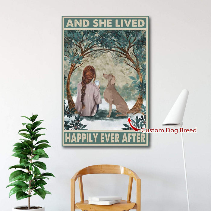 Customized Dog and She Lived Happily Ever After - Gift Ideas Canvas