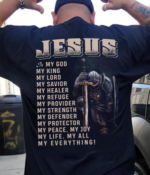 Jesus My God My King My Lord Christian T-shirt, Kneel For Jesus Shirt, Jesus Christ Lover Shirt