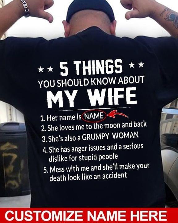 Personalized Funny 5 Things You Should Know About My Wife Shirt, Gift For Husband, Family Shirt