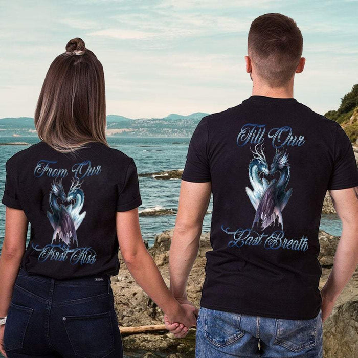 Dragon Couple From Our First Kiss Till Our Last Breath Shirt, Dragon Couple Shirt