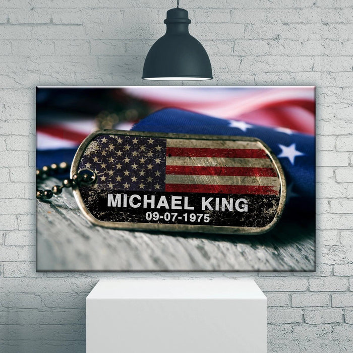 Personalized Veteran Name Premium Canvas, Veteran Canvas, American Army, Soldier Gift Canvas