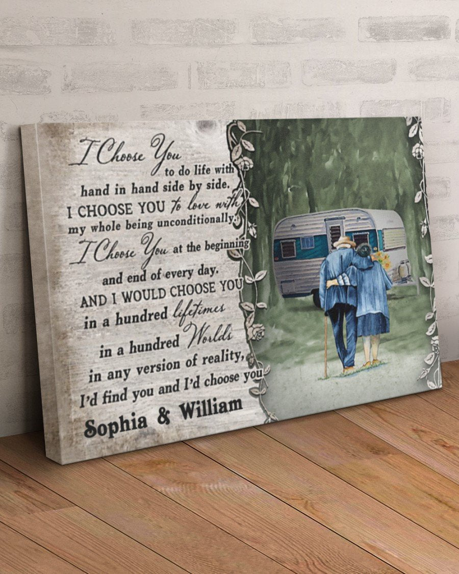 Personalized Camping Husband And Wife I Choose You Canvas, Family Camping Canvas, Couple Gift, Wall Art