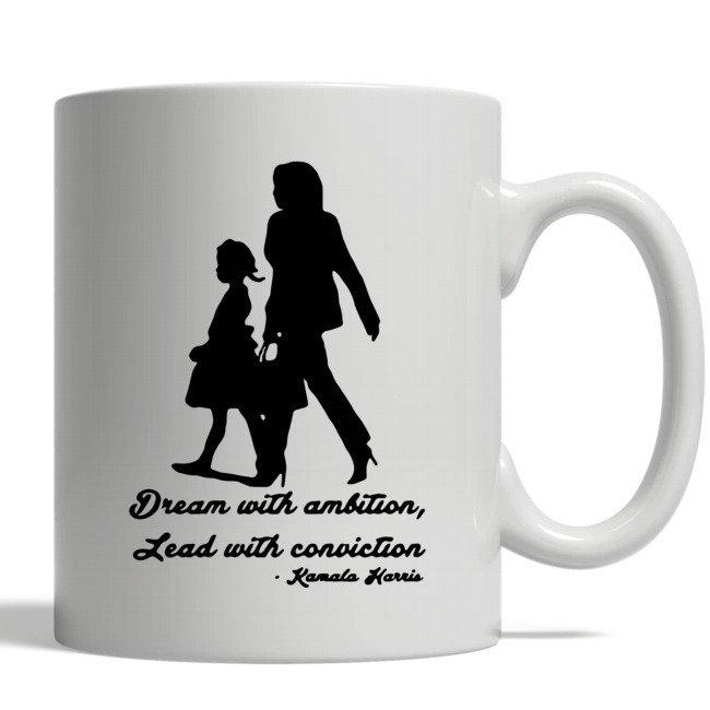 Kamala Harris Ruby Bridges Dream With Ambition, Lead With Conviction Mugs, Coffee Mugs