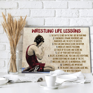 Wrestling life lessons, the battle is not on the mat, but in your mind, Personalized Canvas